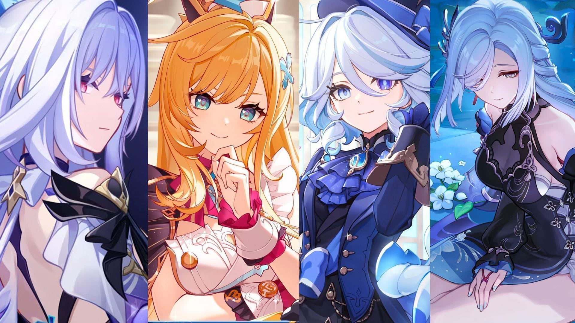Skirk, Escoffier, Furina, Shenhe (Image via Sportskeeda Gaming/HoYoverse)