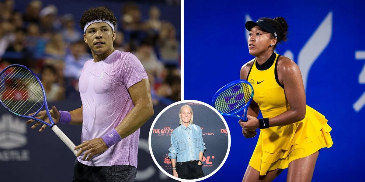 Ben Shelton (L) and Naomi Osaka, (inset) Rennae Stubbs. (Photos: Getty)