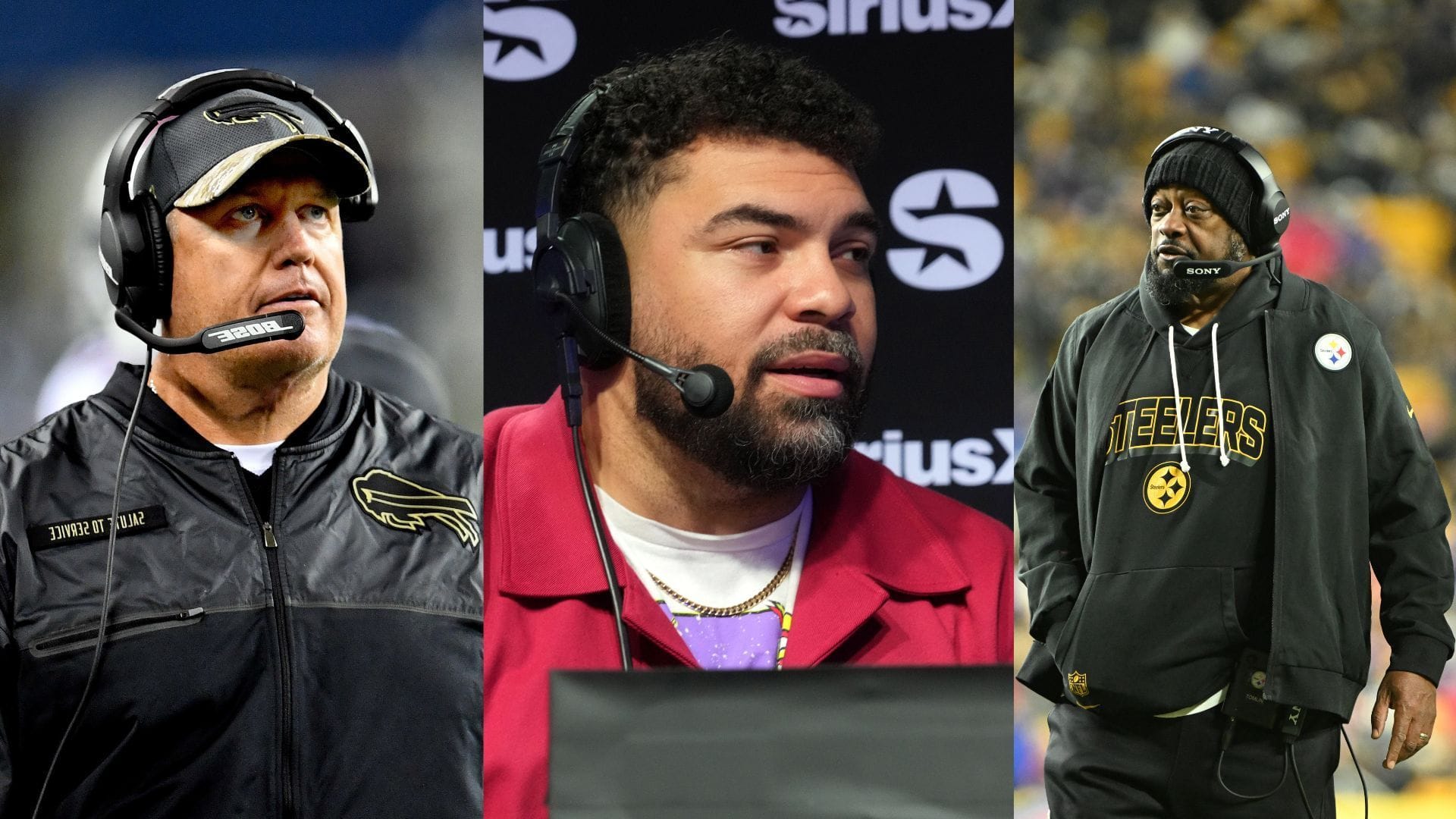 Mike Tomlin, Rex Ryan, Cam Heyward 