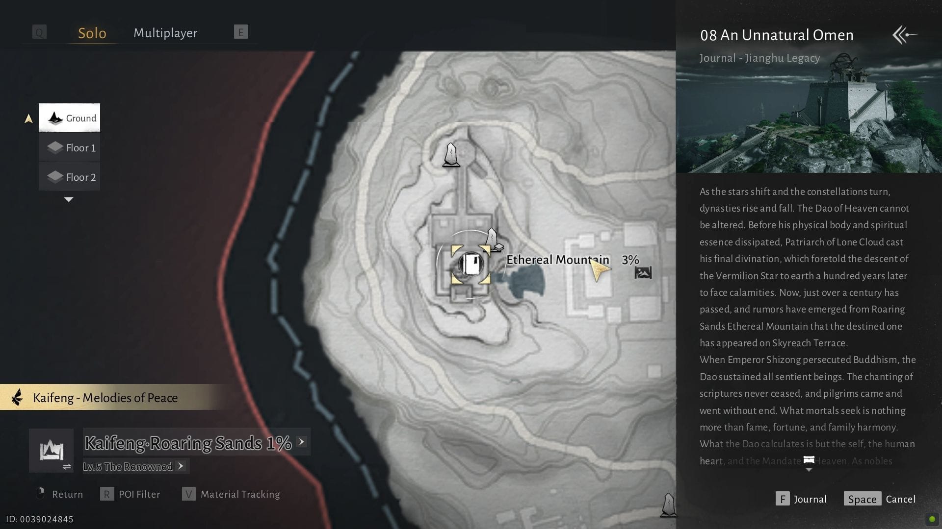 Emplacement de la quête Un présage contre nature (Image via NetEase)