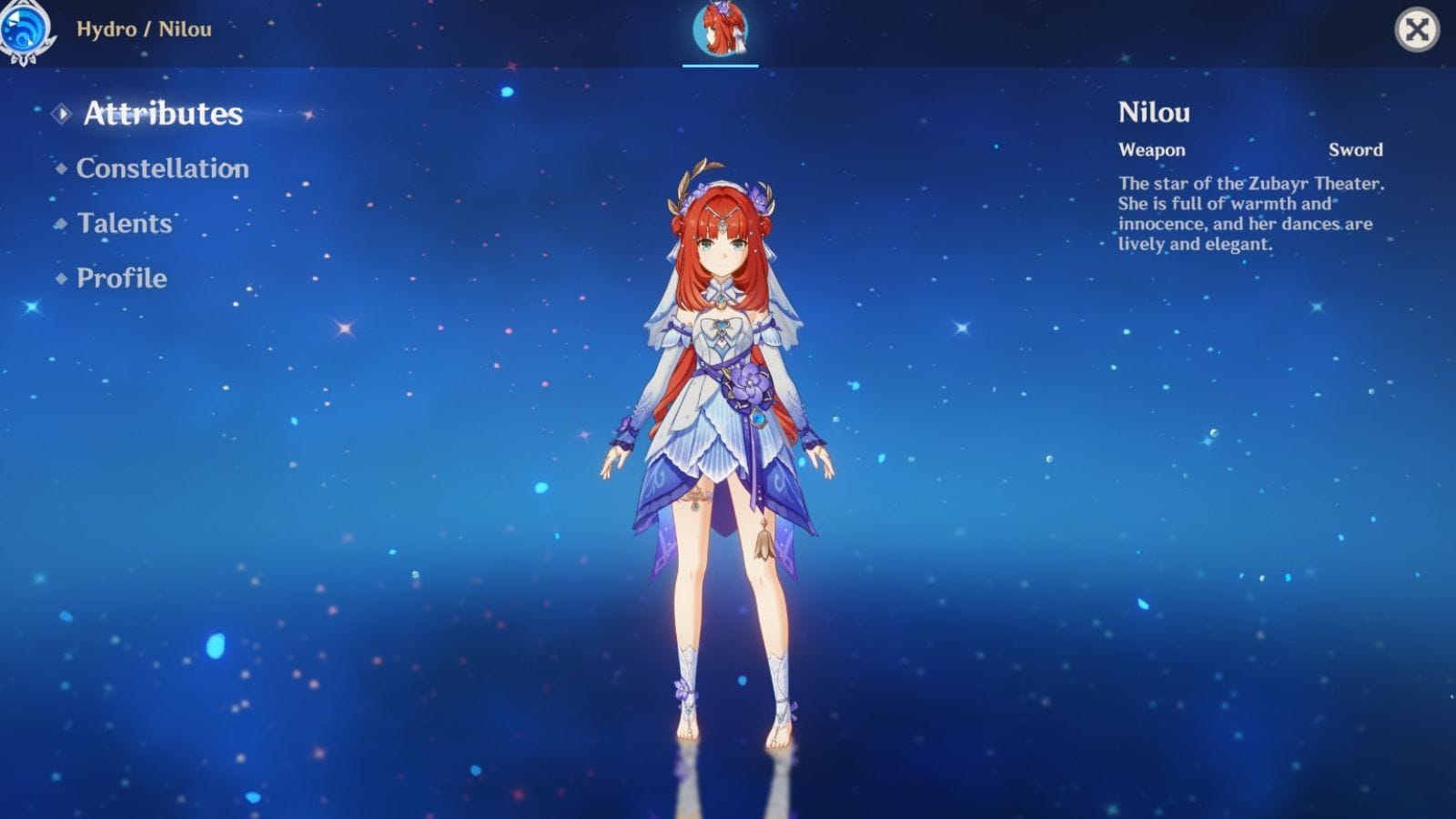 Screenshot of Nilou in Genshin Impact (Image via HoYoverse)