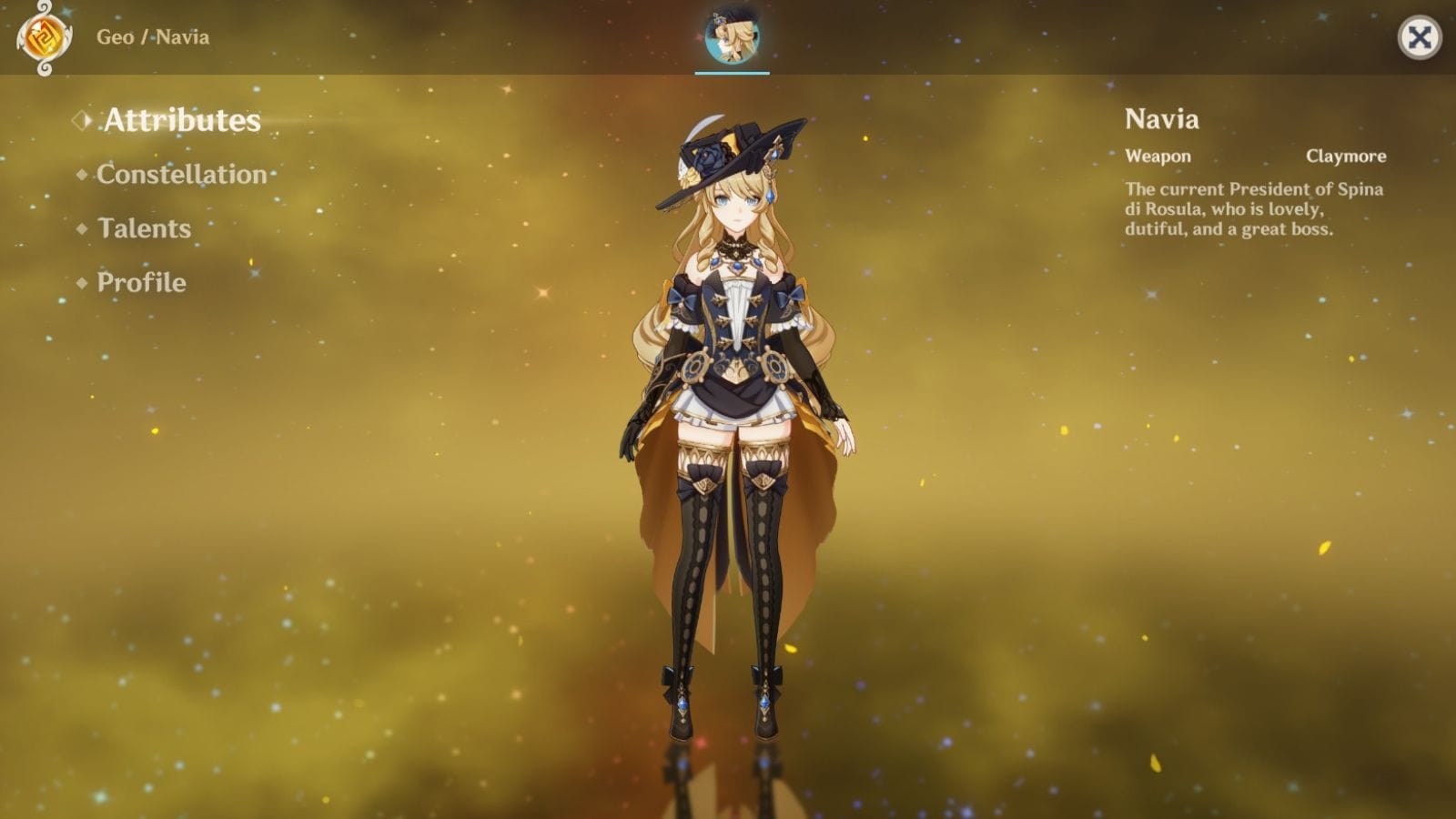 Screenshot of Navia in-game (Image via HoYoverse)