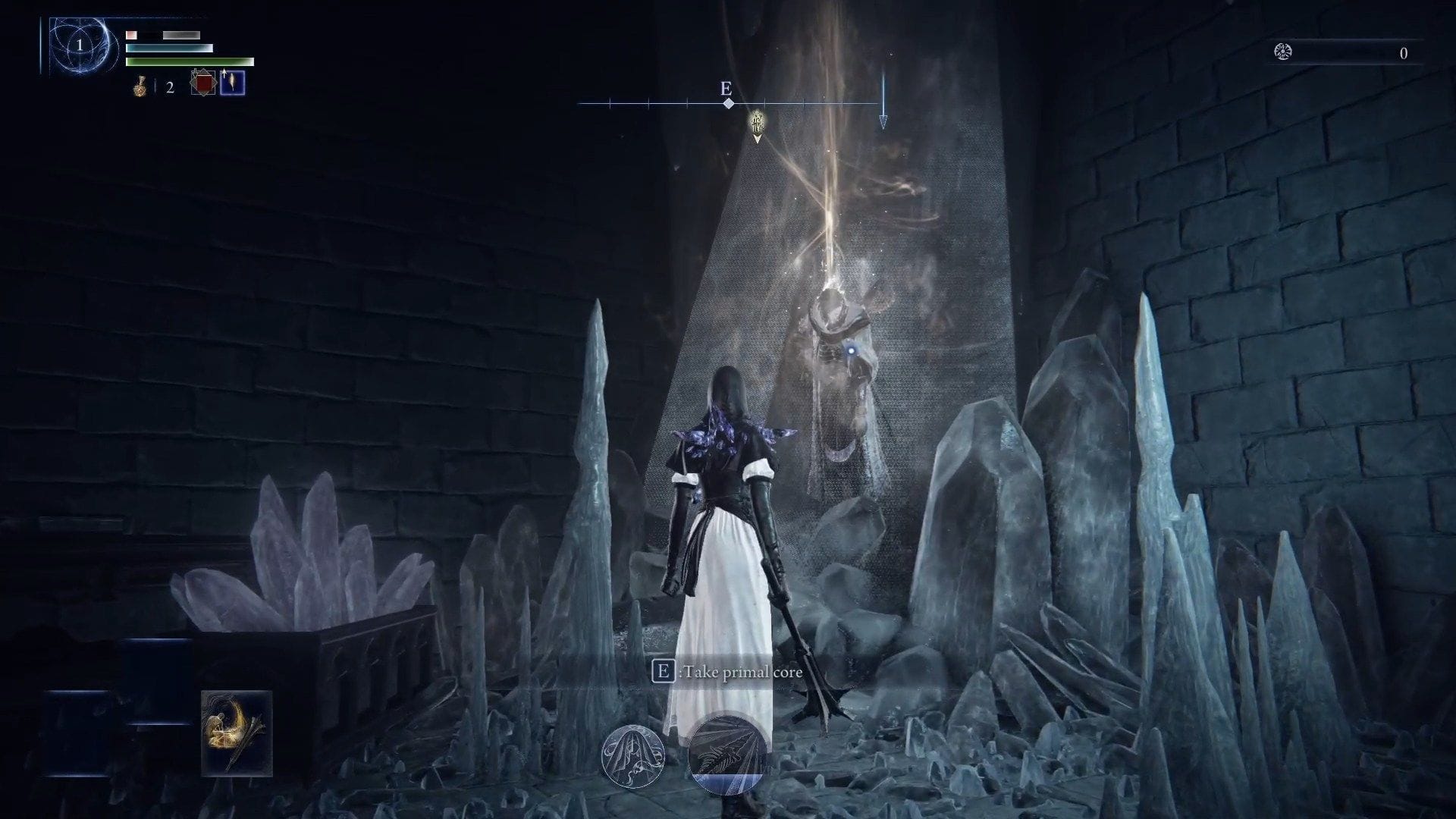 Interact with the Scholar to get the primal core (Image via FromSoftware)
