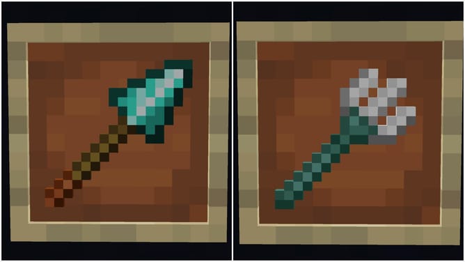 Spear vs trident in Minecraft: How different are the two weapons?