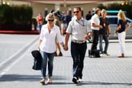 Michael Schumacher of Mercedes with his wife Corrina during the 2011 Abu Dhabi GP. Source: Getty