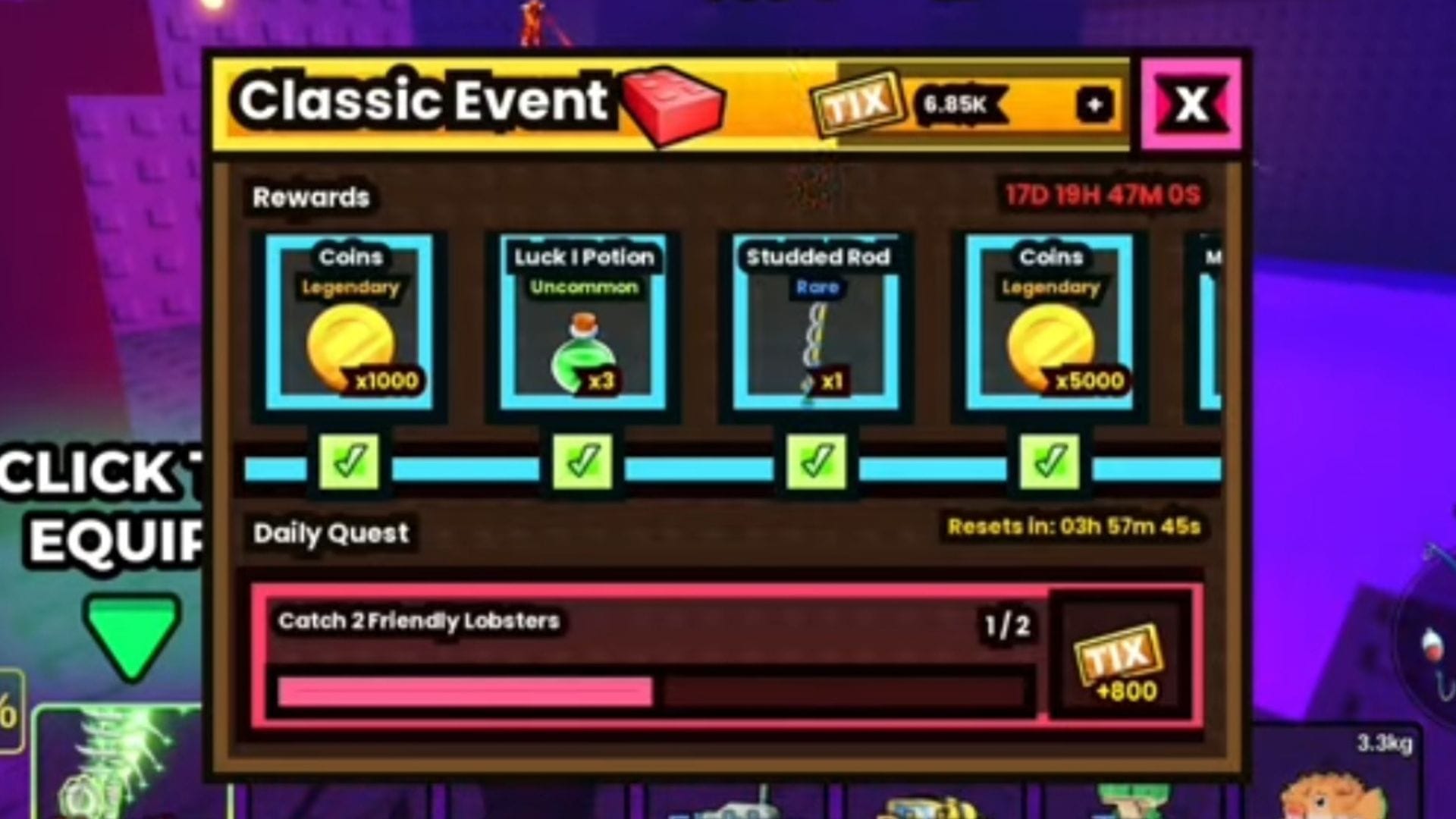 Úloha Friendly Lobster v klasickej udalosti (obrázok cez Roblox)