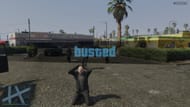 Just stay put or run to the vehicles to get busted fast (Image via Sportskeeda || Rockstar Games)