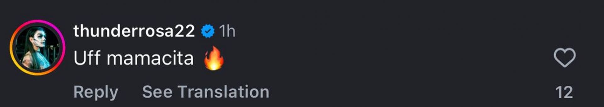 Screengrab of Thunder Rosa&#039;s comment (Image credit: Mercedes Mone&#039;s X account)