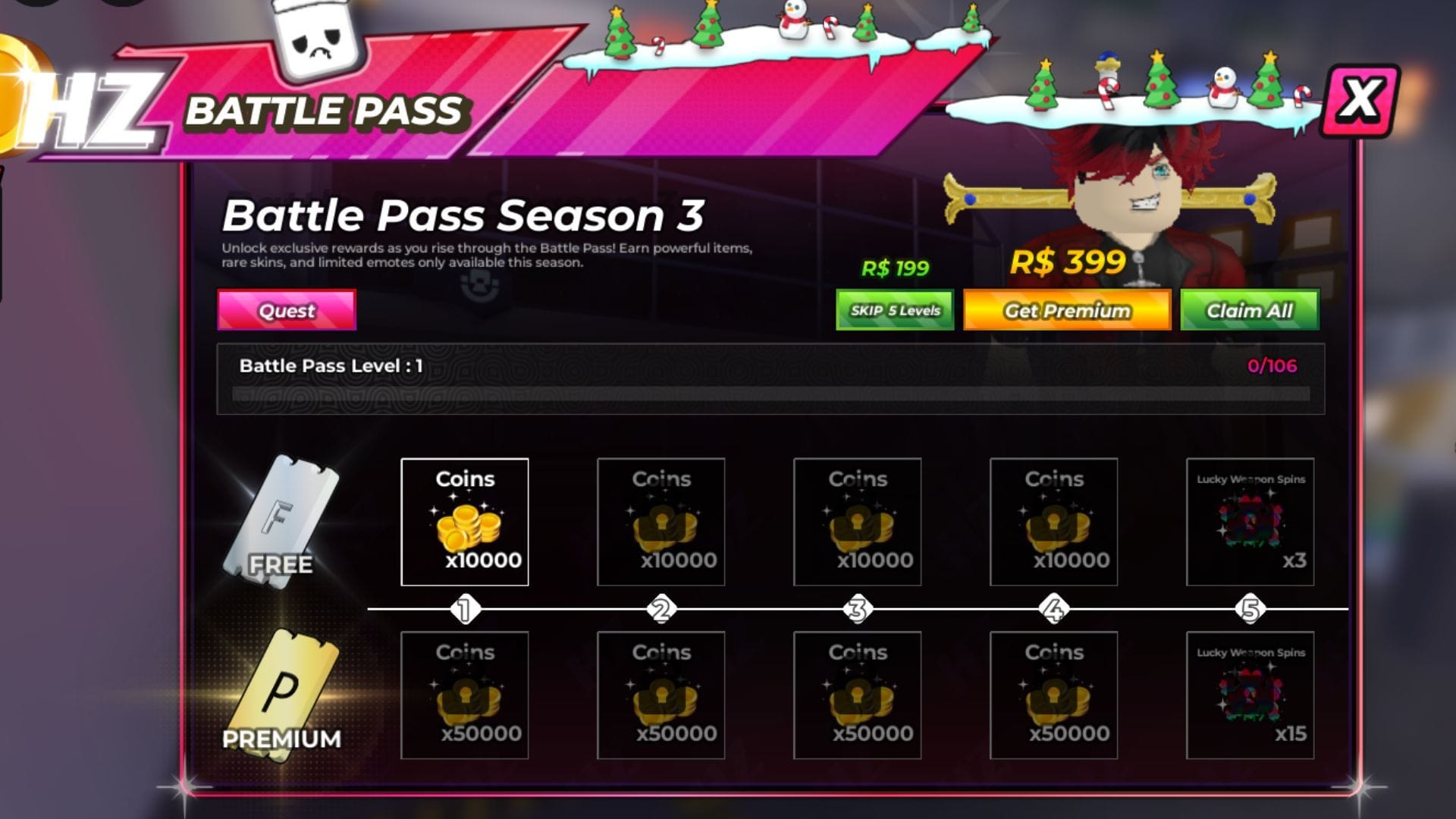 The Season 3 pass (Image via Roblox)