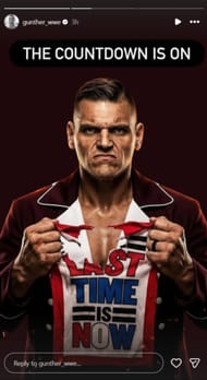 Gunther sends a message to John Cena (Image via @gunther_wwe on Instagram)