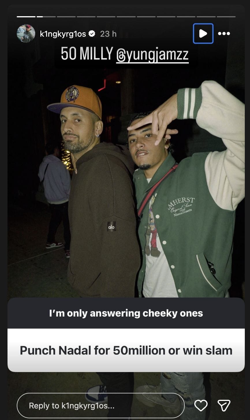 Kyrgios&#039; Instagram story