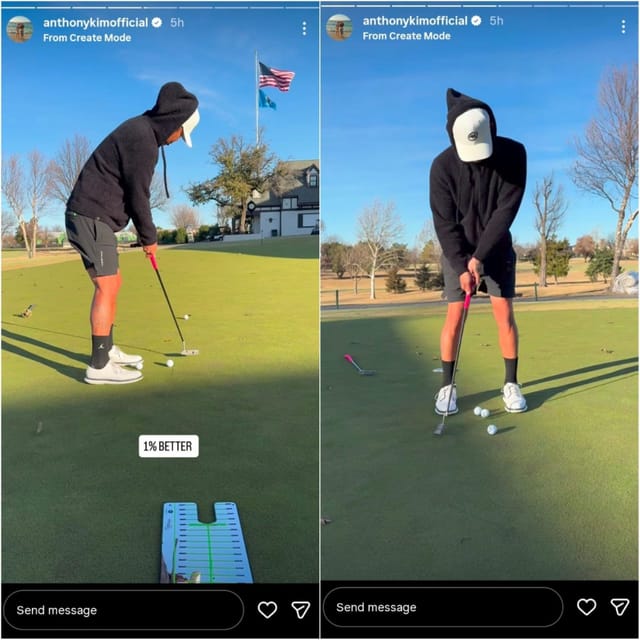 A screenshot taken from Anthony Kim's Instagram story (via @anthonykimofficial)