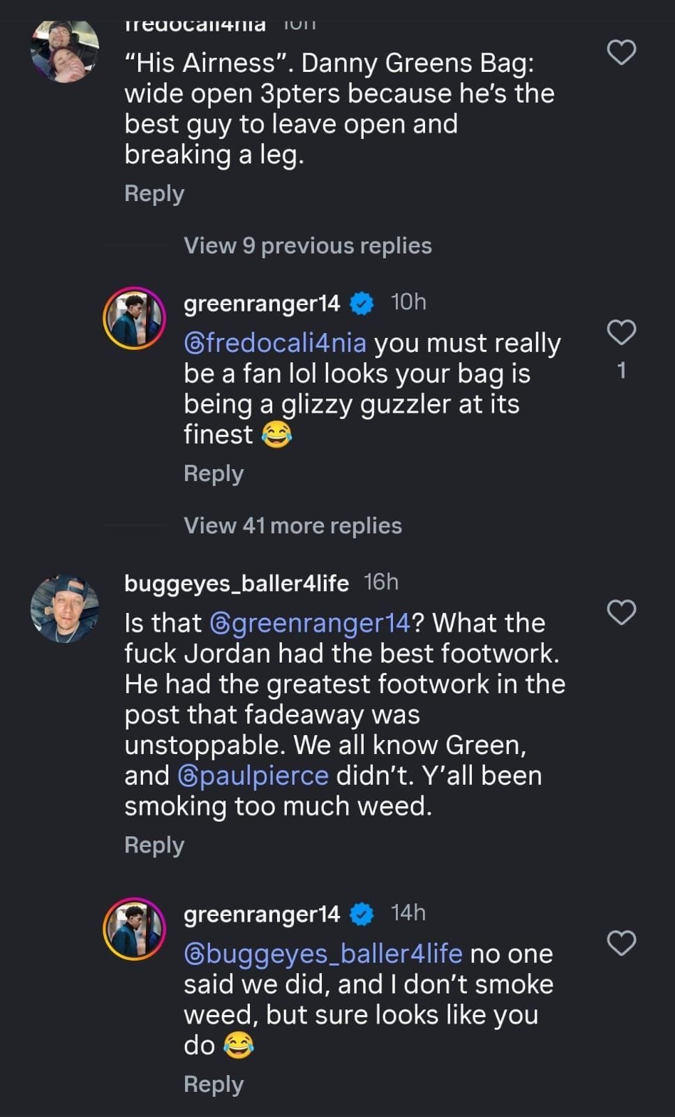 Green&#039;s IG replies
