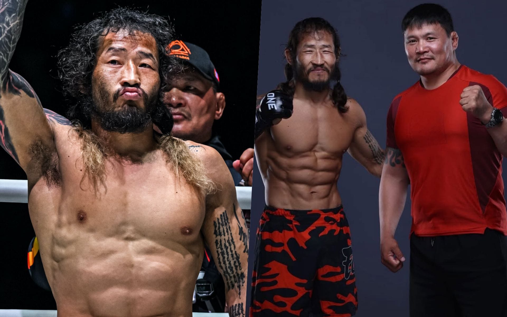 Narantungalag Jadambaa with Enkh-Orgil Baatarkhuu | Photo credit: ONE Championship