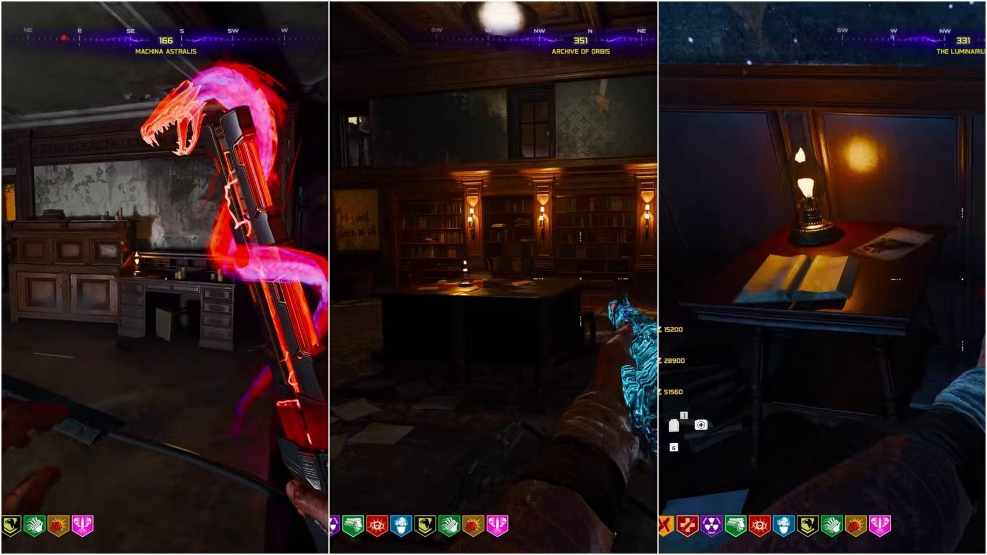 Locations of three direction-marked pages (Image via Activision || YouTube/@@MrRoflWaffles)