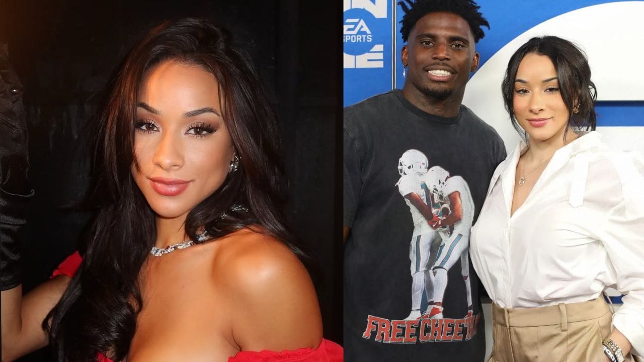 8 months after filing for divorce from Tyreek Hill, Keeta Vaccaro links up with Dolphins WR to spend holiday with baby Capri at Christmas Wonderland