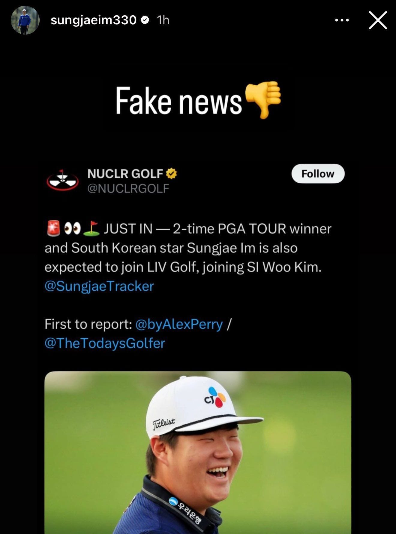 Sungjae Im&rsquo;s Instagram Stories (IG @SungJae Im 임성재)