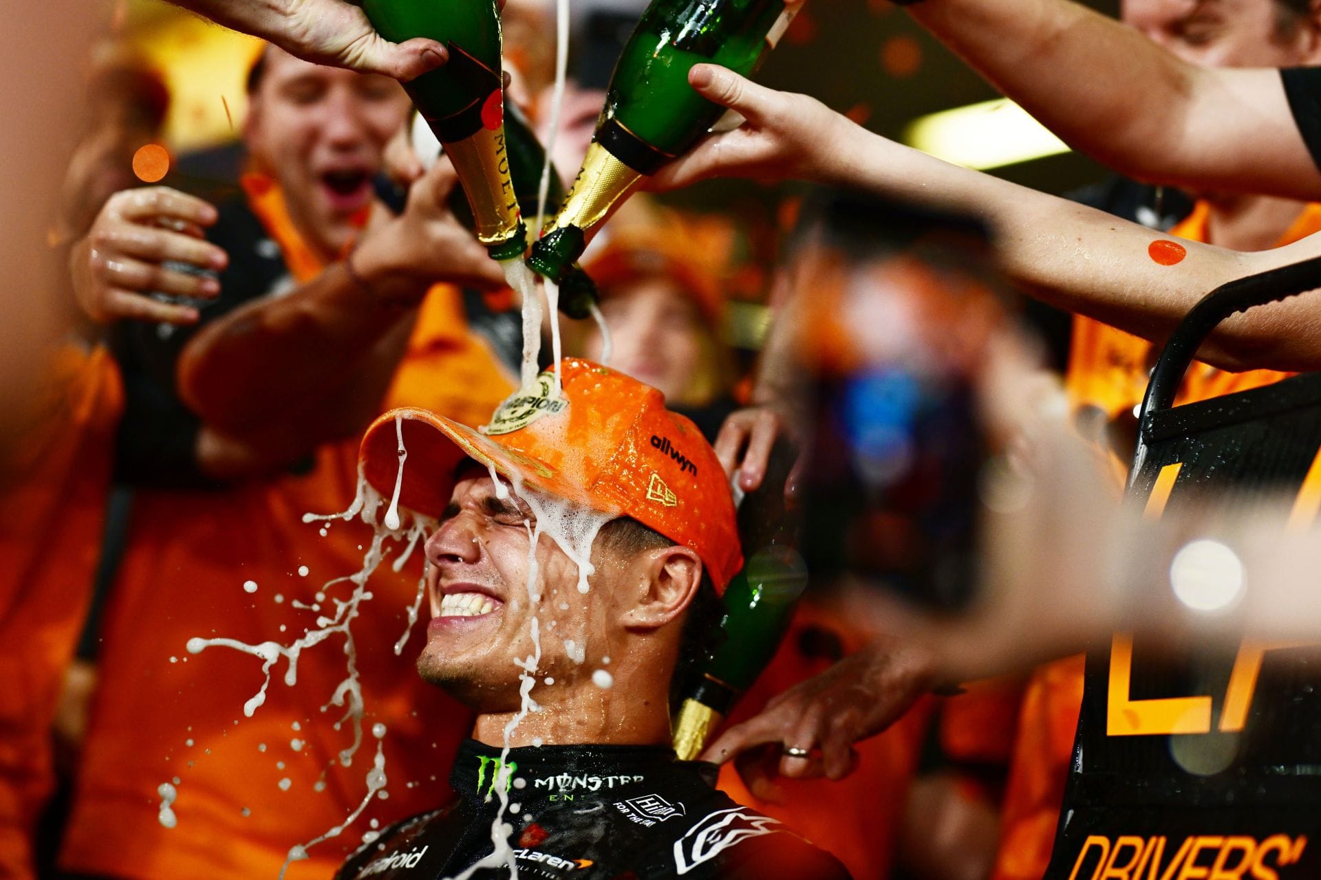 Lando Norris celebrates after the Abu Dhabi Grand Prix - Source: Getty