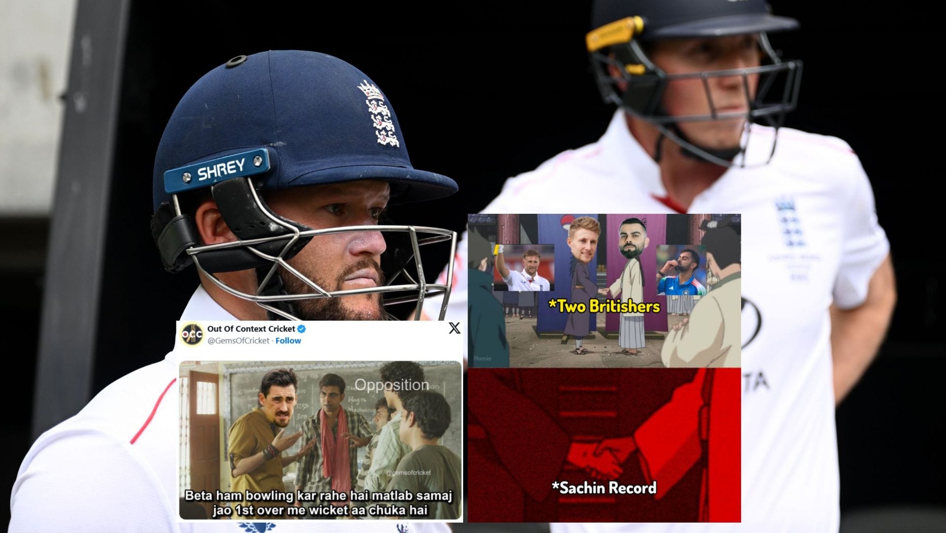 Fan reactions from day 1 of 2nd Ashes Test. (Images: X - @englandcricket, @GemsOfCricket, @homelander_yyy)