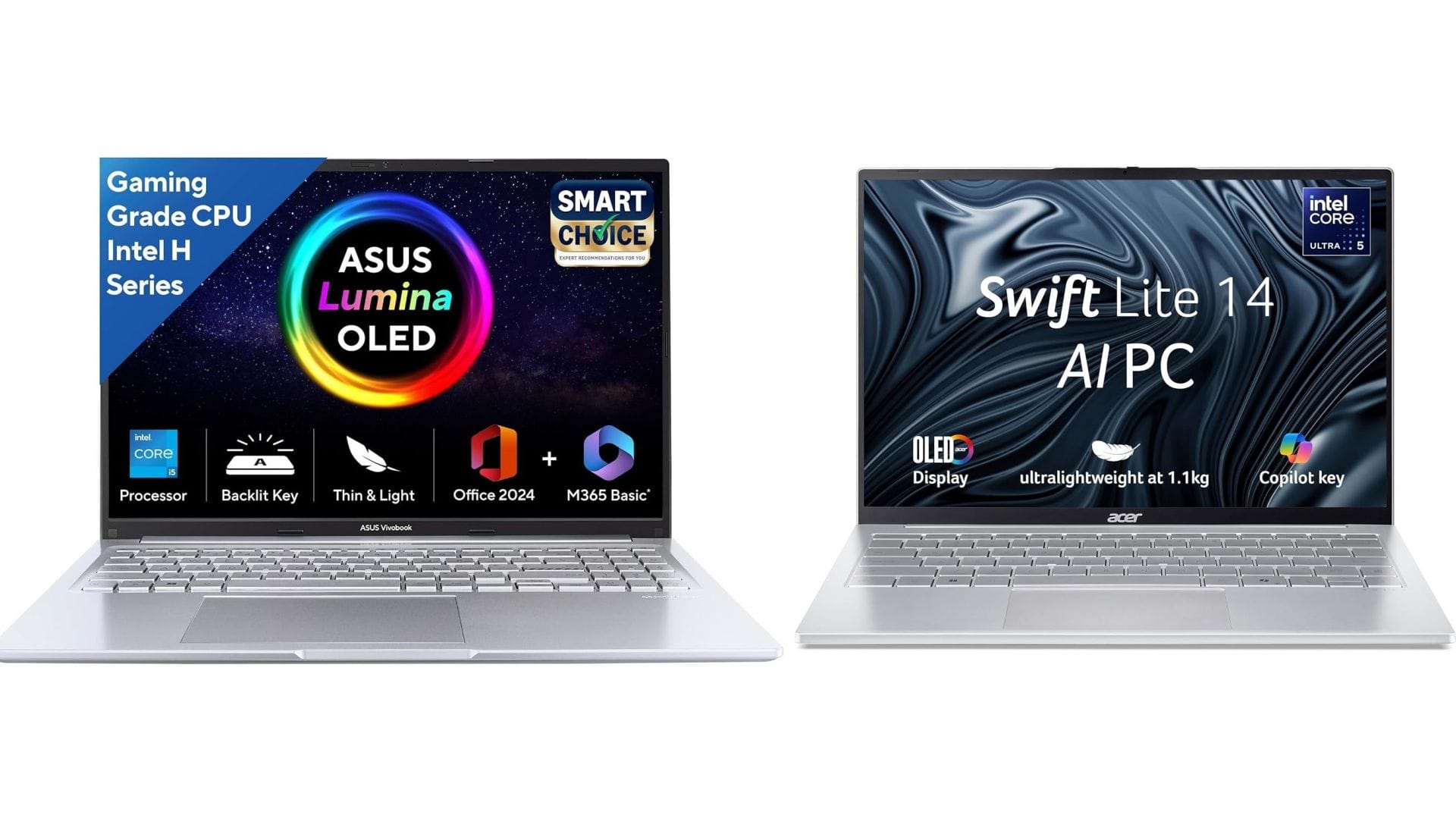 Picture of ASUS Vivobook 16 OLED vs acer Swift Lite 14