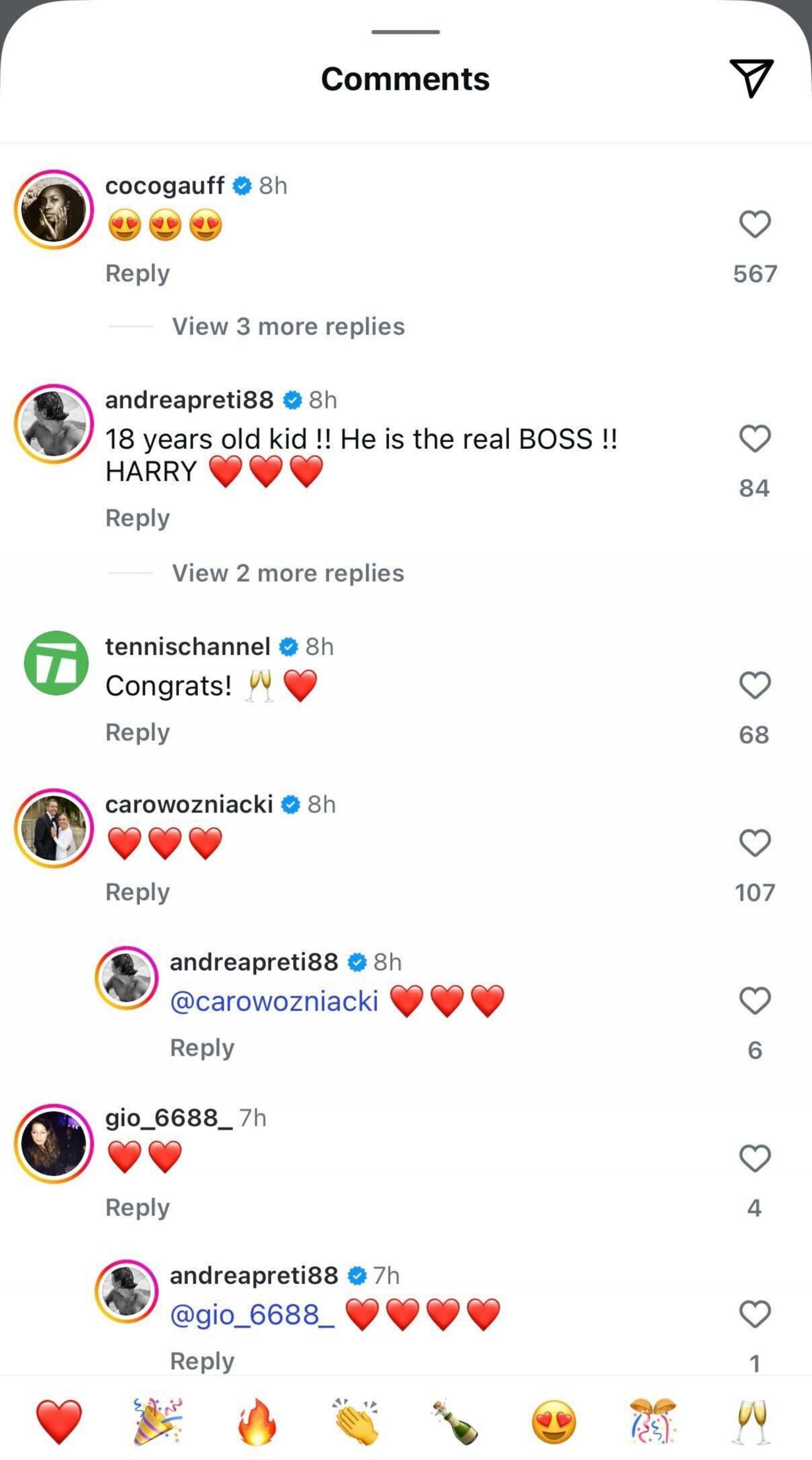 Coco and Caroline react to Venus Williams&#039; engagement post; Instagram - @venuswilliams