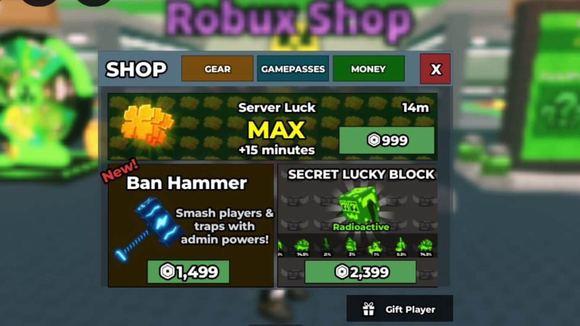 The Server Luck gamepass (Image via Roblox)