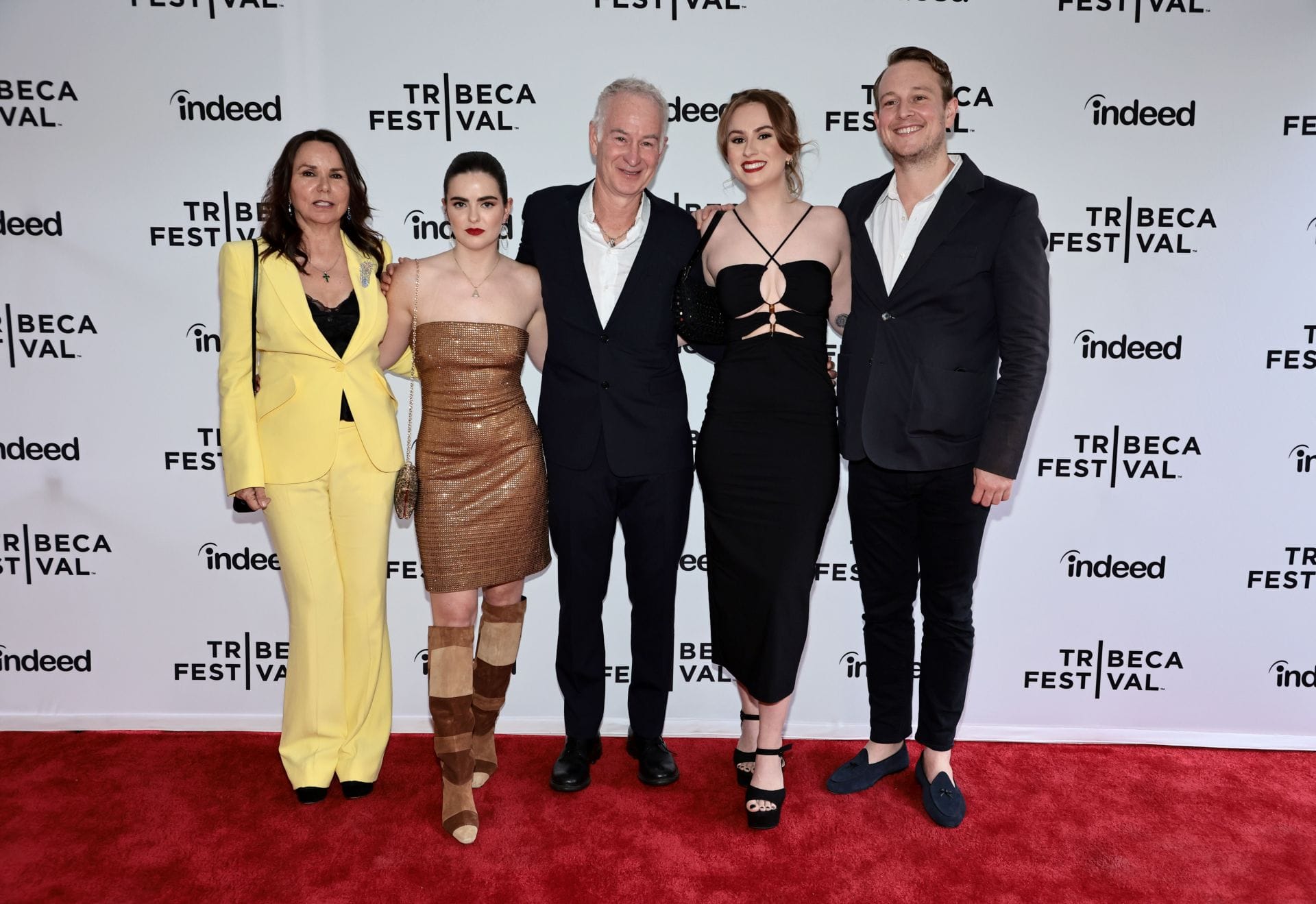 Kevin McEnroe (extreme right), John McEnroe (middle) with their family. (Photo: Getty)