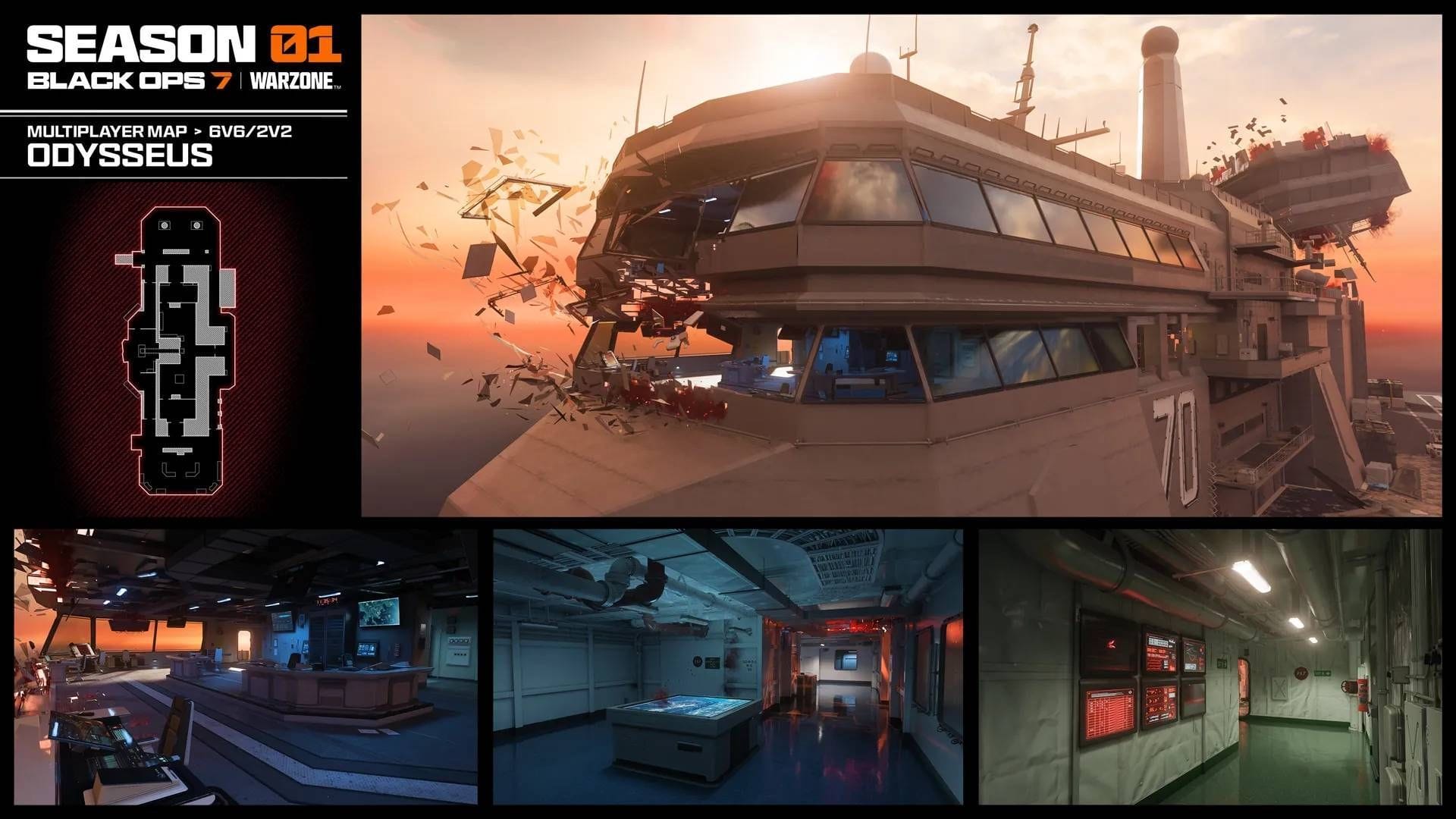 Odysseus is a new 6v6/2v2 map based on a ship (Image via Activision)