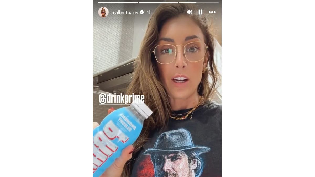 Britt Baker with a PRIME bottle (Image via Britt Baker&#039;s Instagram stories)