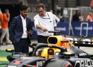FIA President (L) Mohammed Ben Sulayem talks to Nikolas Tombazis at Hungaroring. Source: Getty