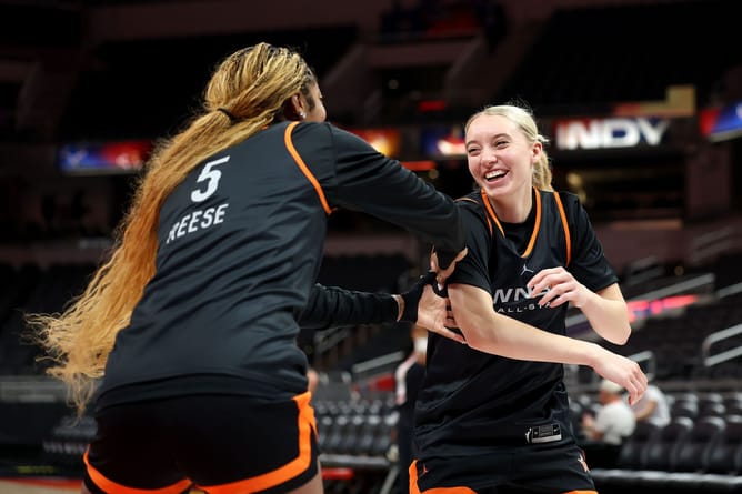 Paige Bueckers Jokingly Checks 6-Foot-3 Angel Reese’s Height Tease with Hilarious Explanation