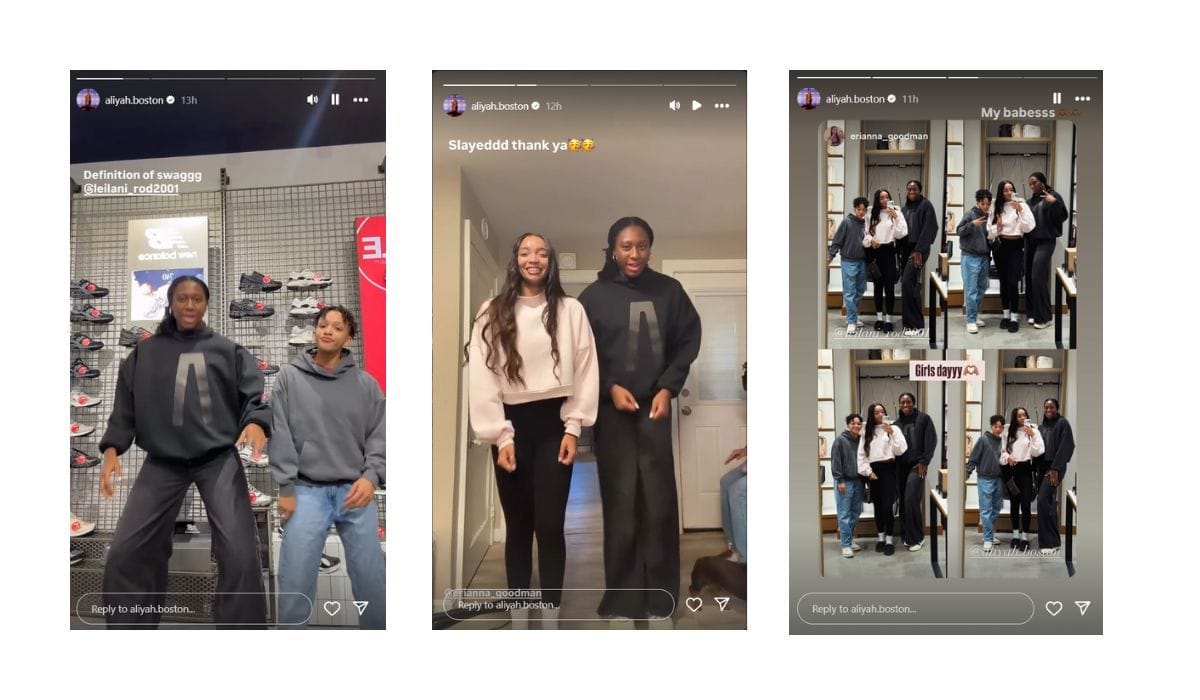 Aliyah Boston shares multiple stories with her girls (Source: Aliyah Boston/IG)