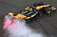 McLaren's Lando Norris doing donuts after the 2025 F1 Grand Prix of Abu Dhabi - Source: Getty