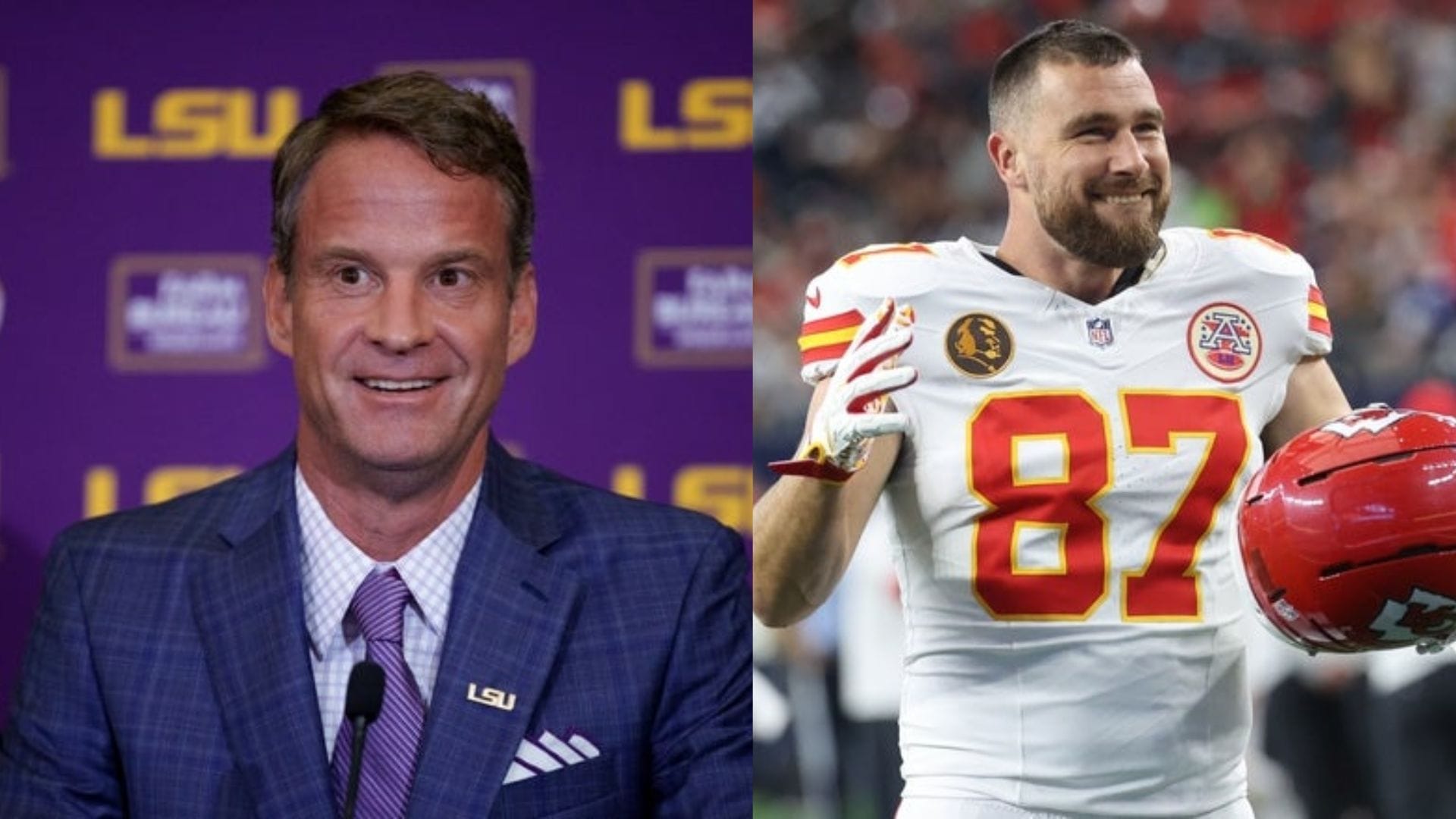 Lane Kiffin and Travis Kelce (Source: Imagn)