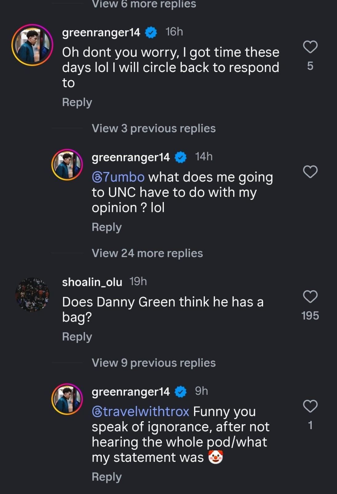 Green&#039;s comments