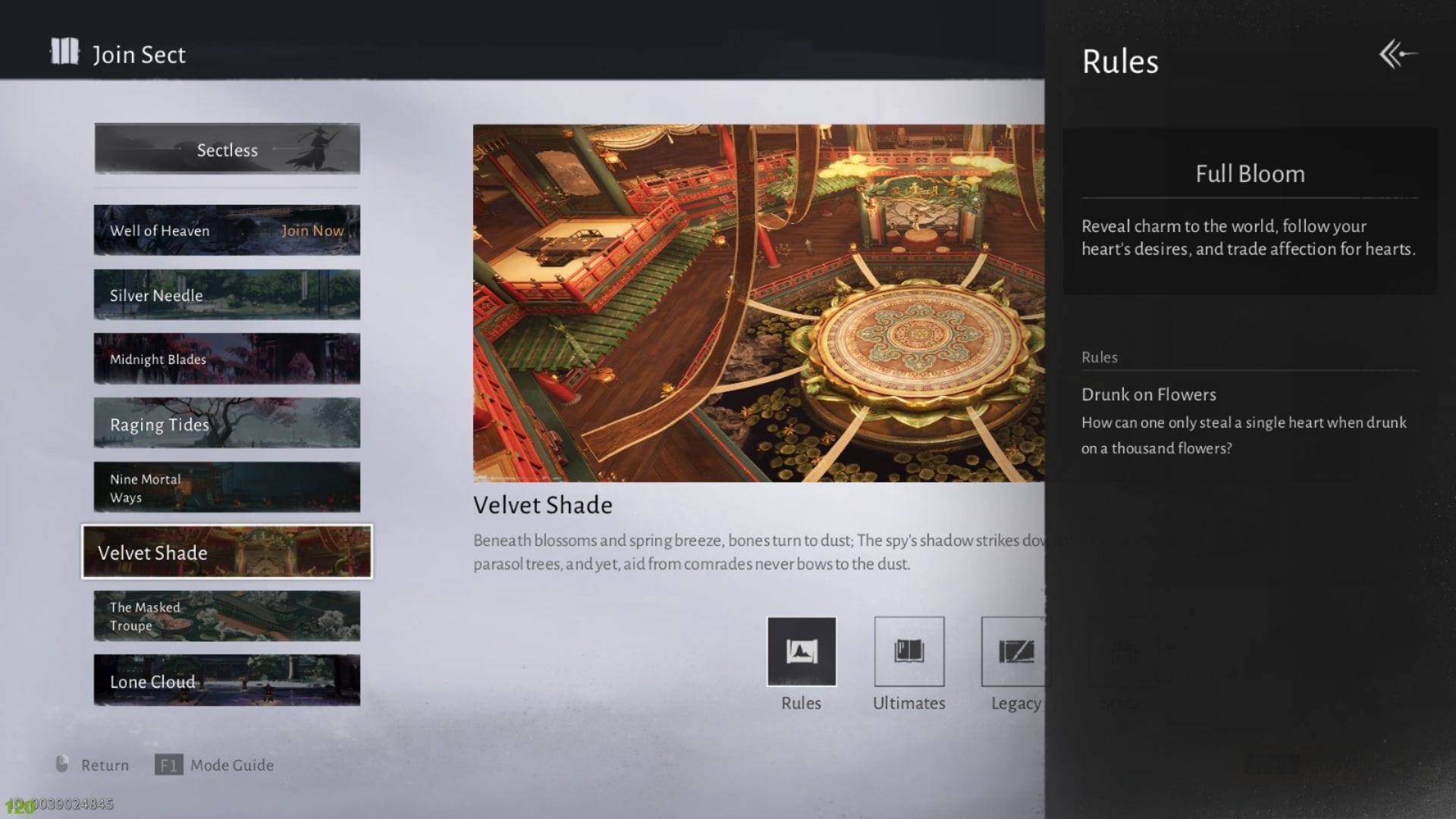 Velvet Shade sect rules (Image via NetEase Games)