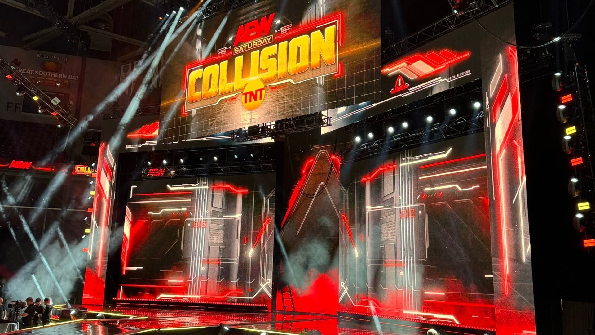Huge brawl on AEW Collision; multiple officials suddenly rushed out