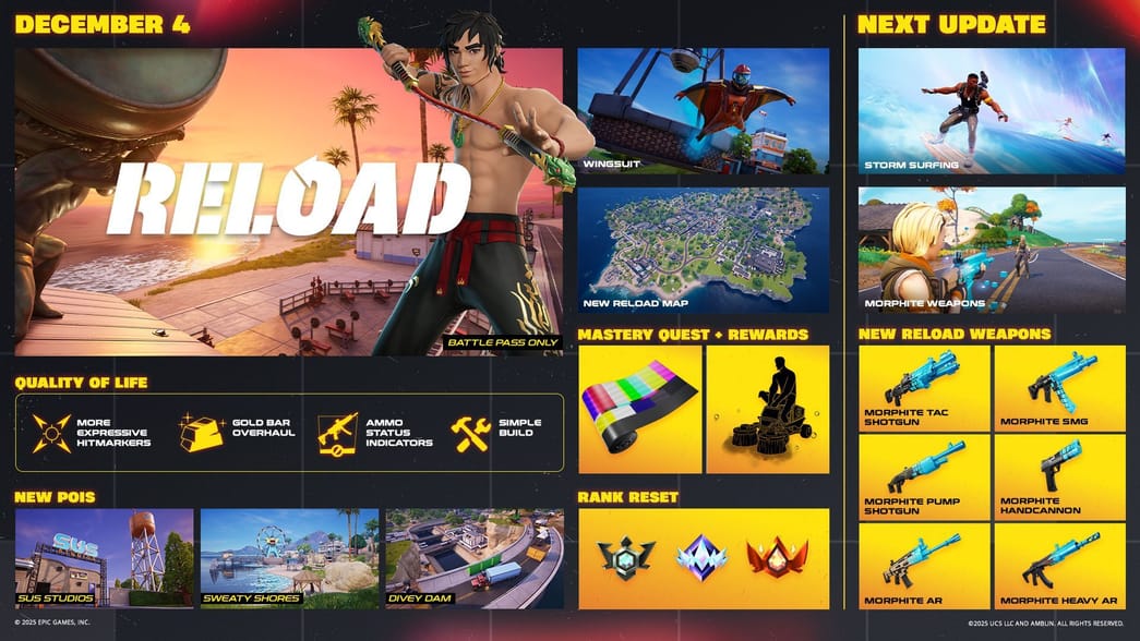 Everything new coming to Fortnite Reload and Blitz Royale (December 4 ...