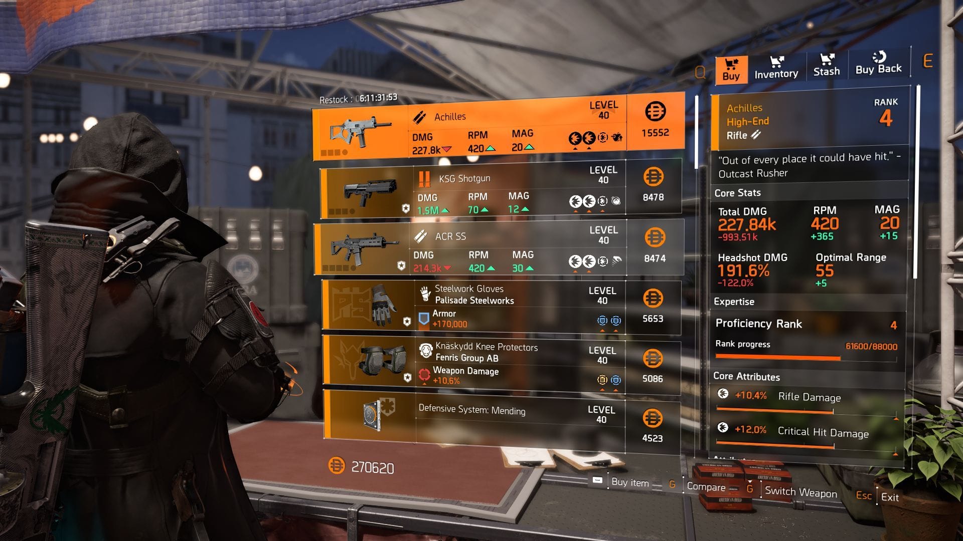 The Division 2 vendor found at the Theatre Settlement (Image via SK Gaming || Ubisoft)