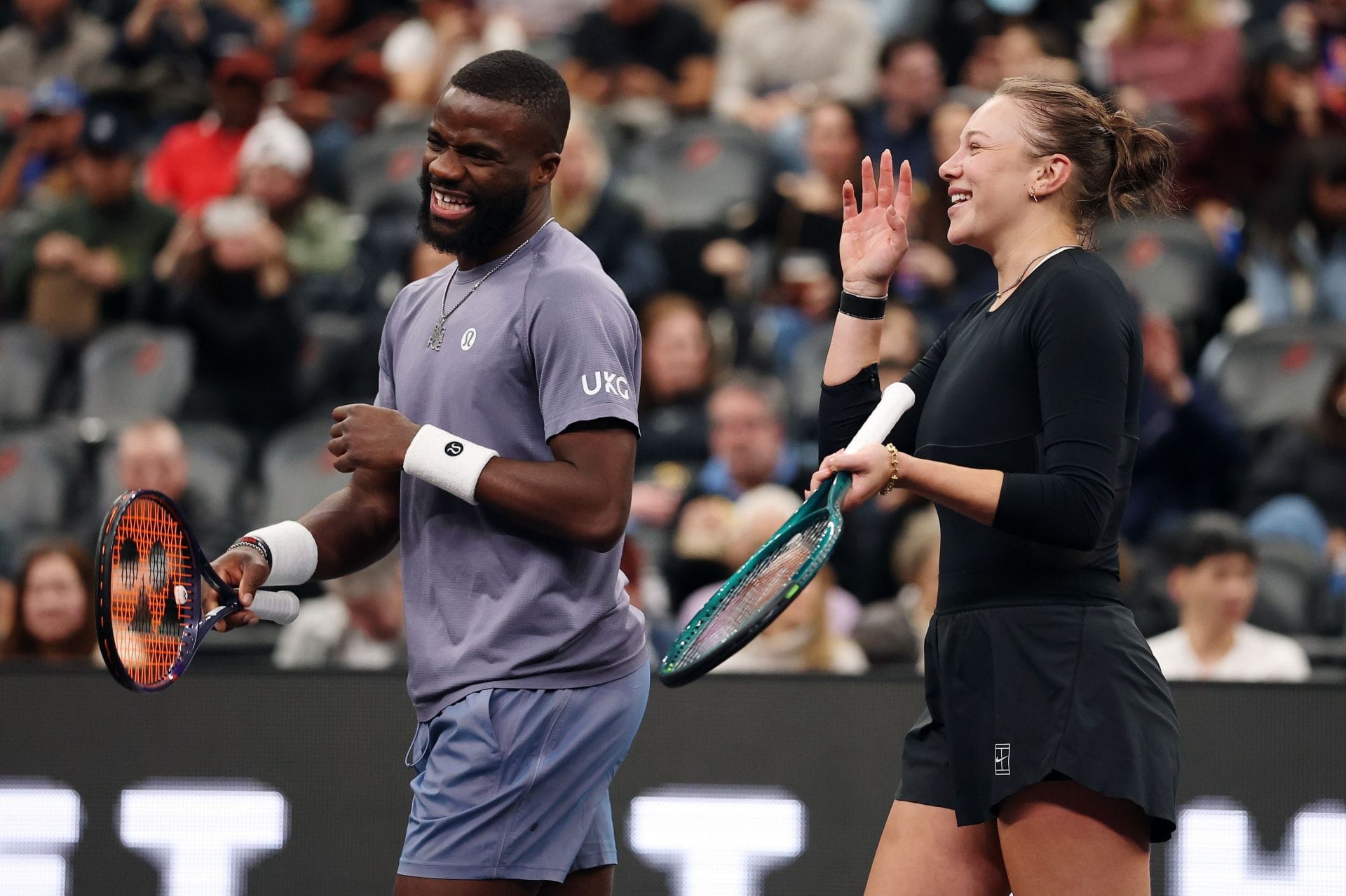 Tiafoe and Anisimova at the A Racquet At The Rock  exhibition (Image Source: Getty)
