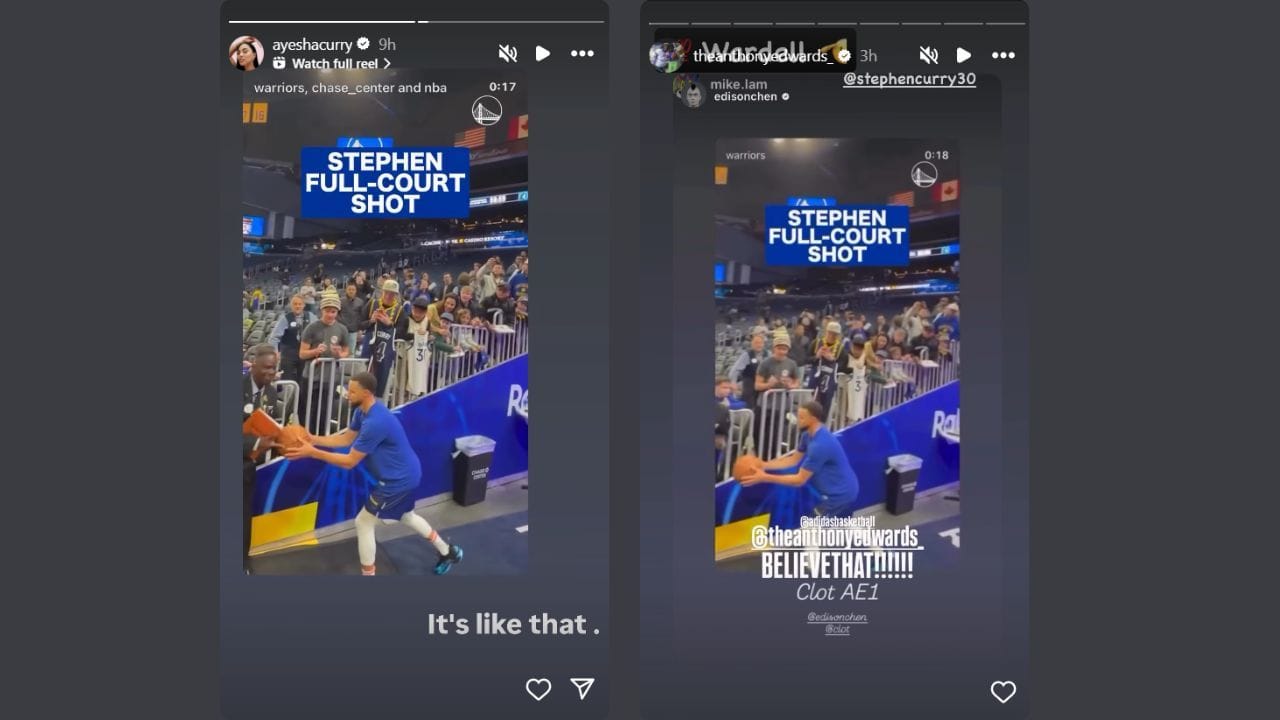 Ayesha Curry a Anthony Edwards propagujú návrat Steph Curryovej. (Poďakovanie: @ayeshacurry, @theanthonyedwards_/IG)