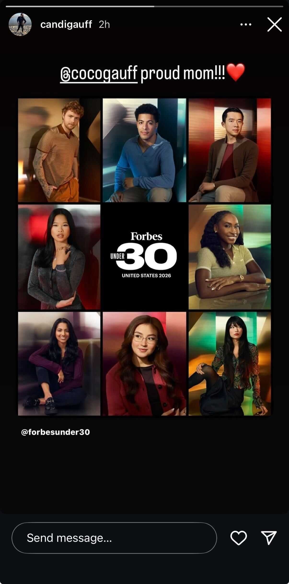 Gauff's mother Candi's Instagram Story (Source: Instagram/candigauff)