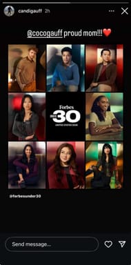 Gauff's mother Candi's Instagram Story (Source: Instagram/candigauff)