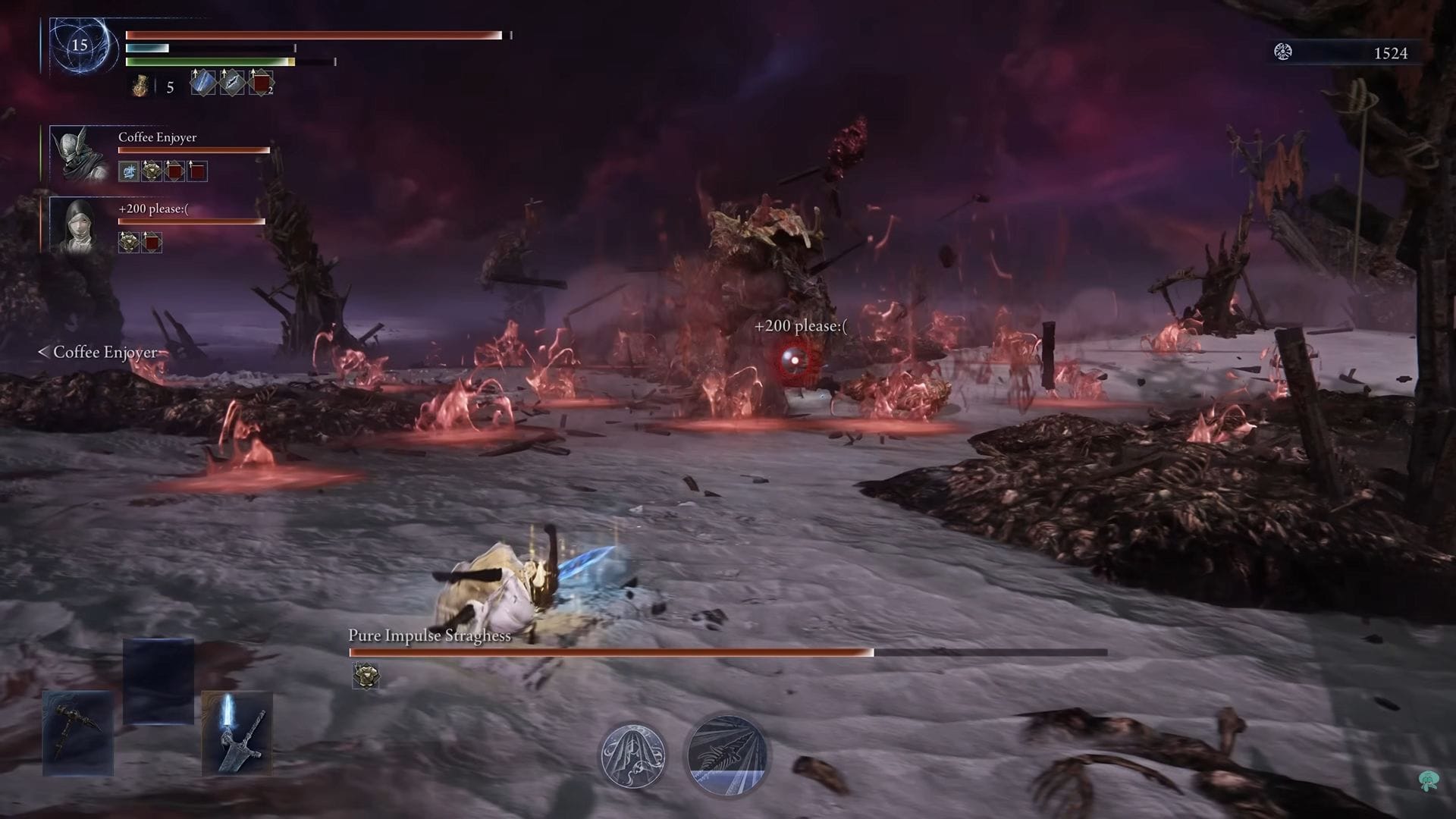 Pure Impulse Straghess fissure attack (Image via FromSoftware || YouTube/ExoGhost)