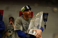 Freddie Freeman celebrates winning the World Series in 2025 - Source: Getty