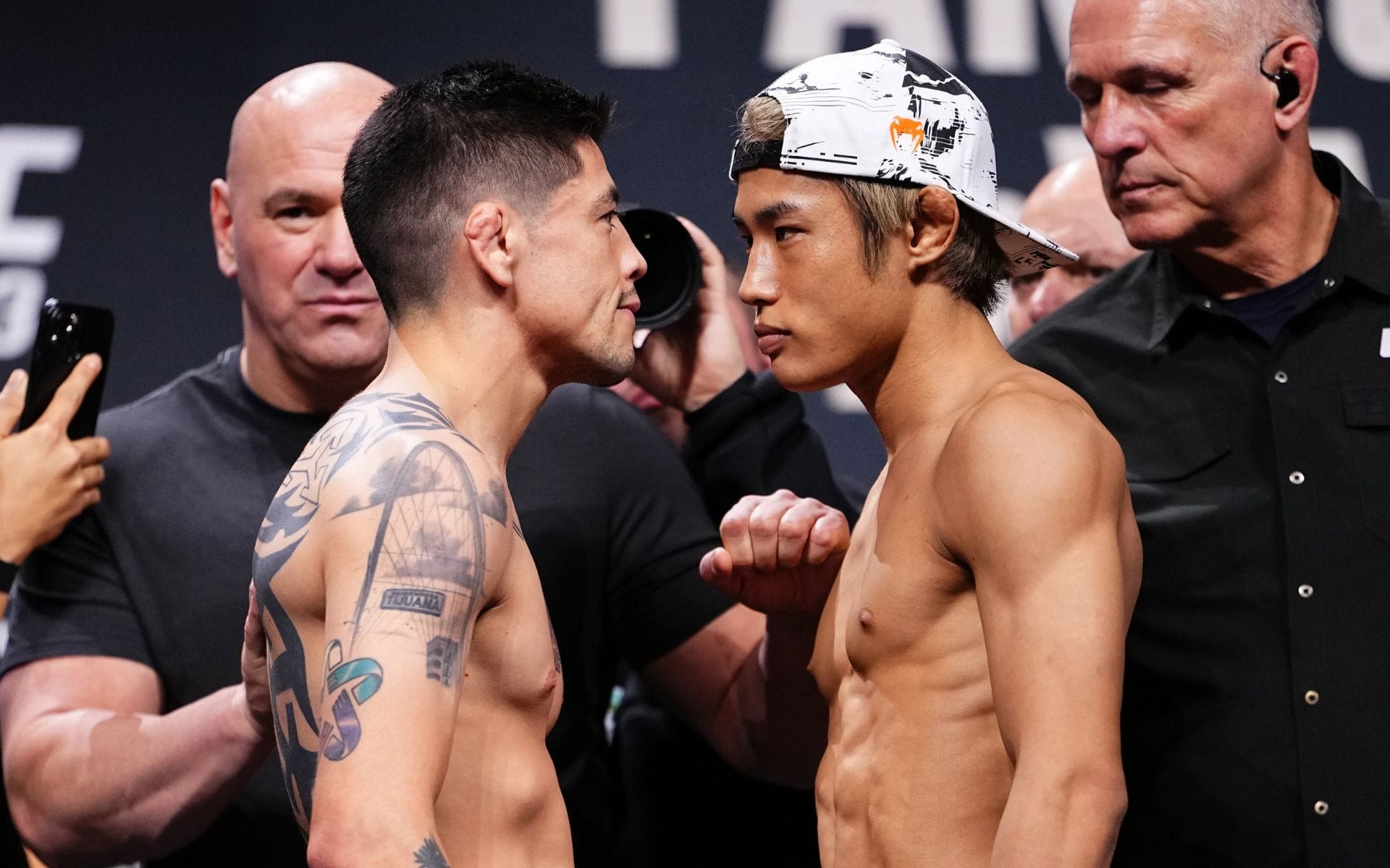 Brandon Moreno and Tatsuro Taira square off ahead of their clash. [Image courtesy: Getty]