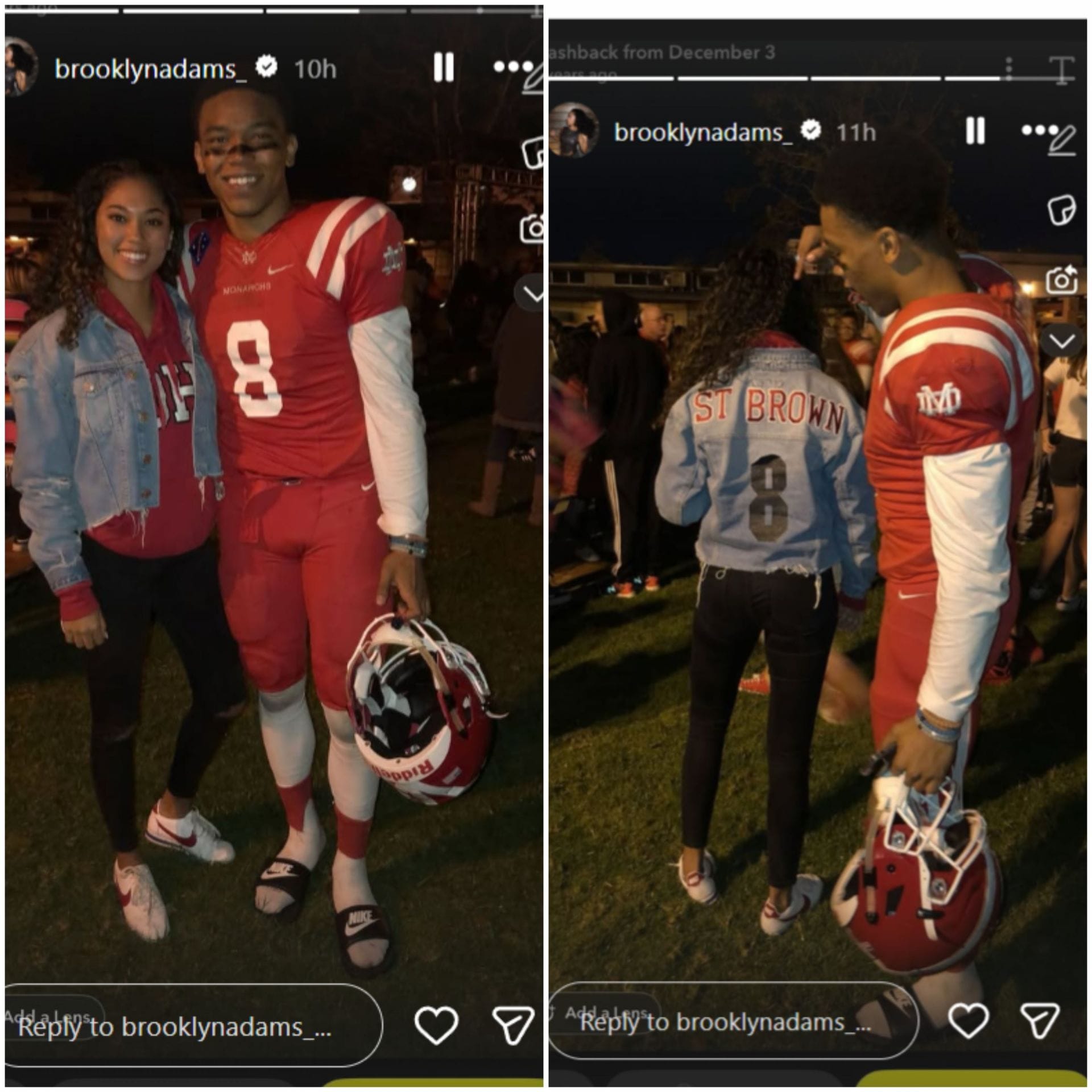 Amon-Ra St. Brown&#039;s GF Brooklyn /@brooklynadams_