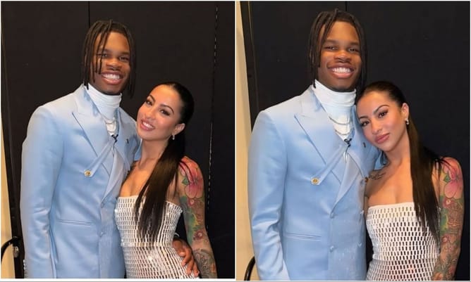 Travis Hunter’s wife Leanna Lenee radiates post-workout glow wearing abstract gymwear in latest TikTok