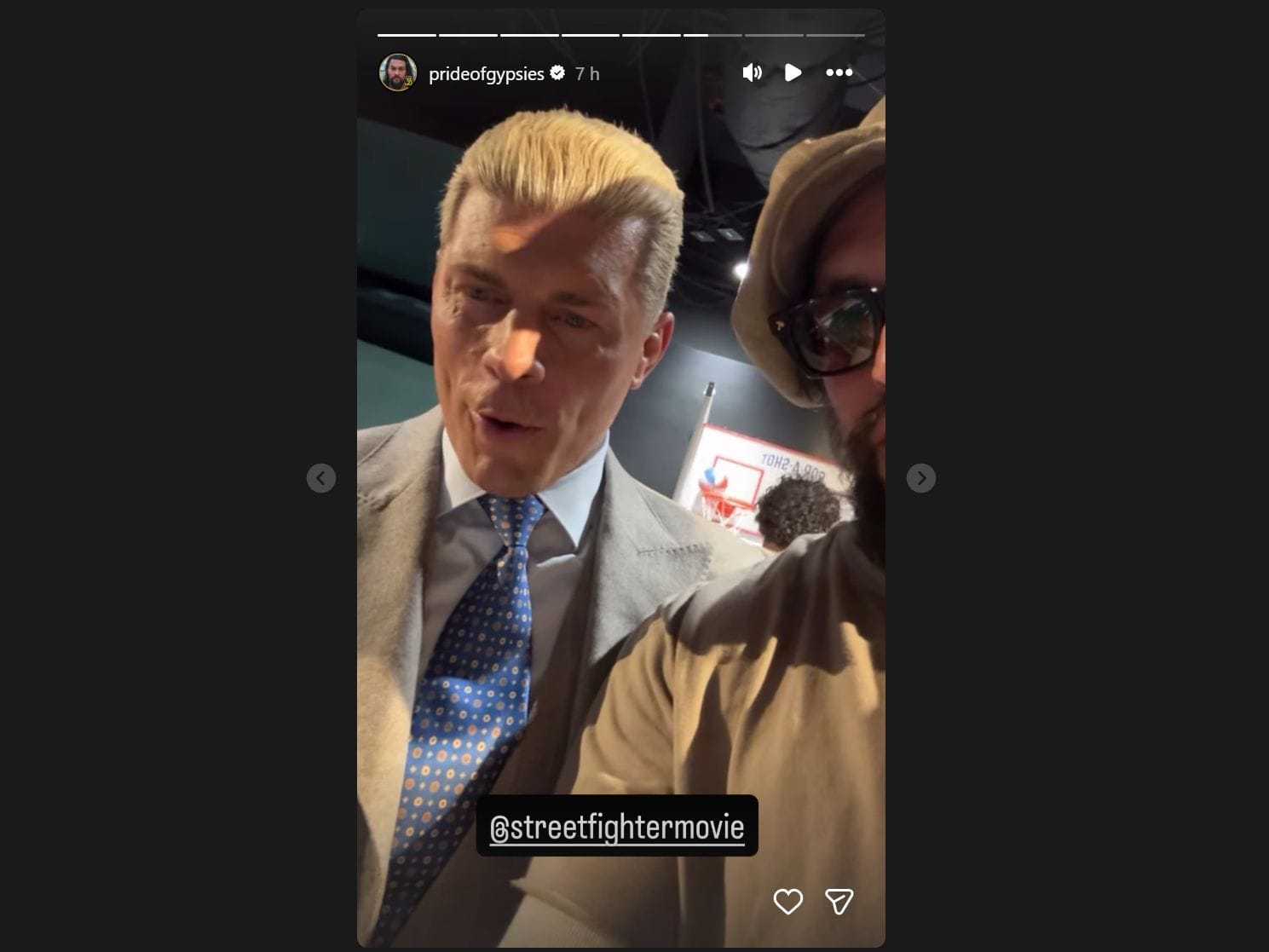 Screengrab of Jason Momoa&#039;s Instagram story [Credits: Instagram @prideofgypsies]