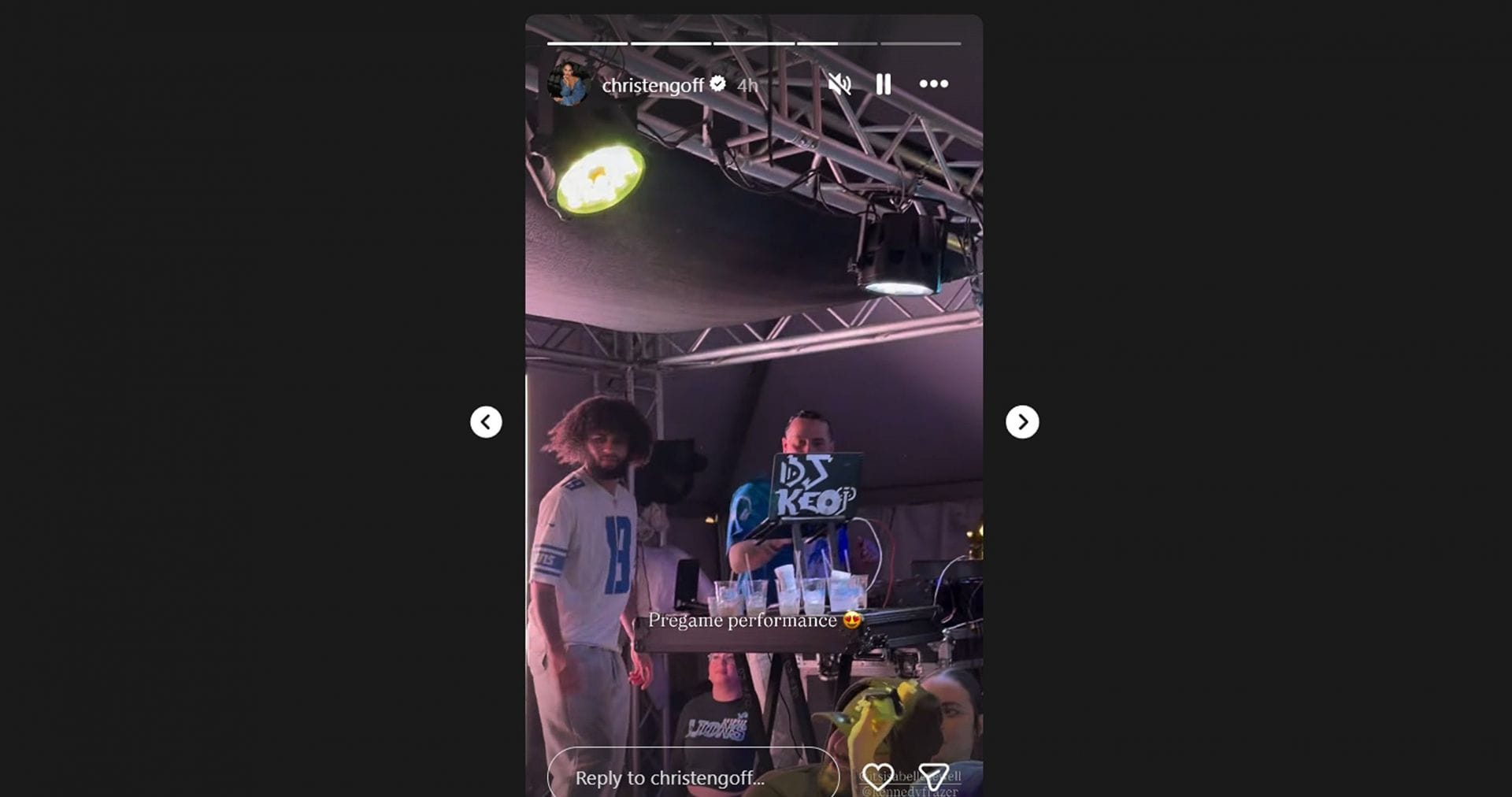 Still from Jared Goff&rsquo;s wife Christen Harper Instagram story